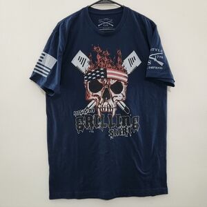 Grunt Style Navy Skull Graphic Tee
